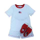 RED WHITE & BLUE SHORT SET