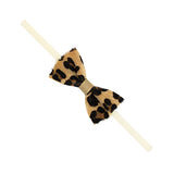 WEE ONE'S FAUX LEOPARD PRINT GROSGRAIN OVERLAY BOW AND BABY BAND #9717 #9719-1