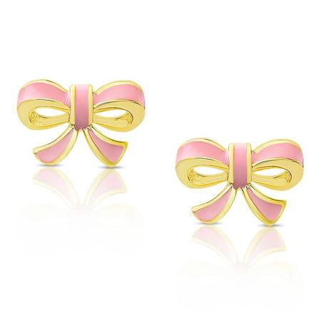 BOW AND CZ STUD SET IN STERLING SILVER