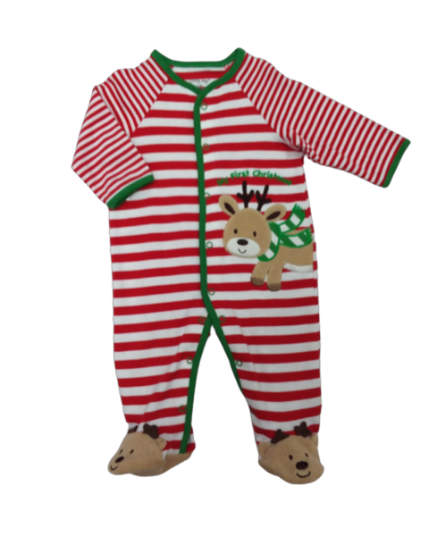 MY FIRST CHRISTMAS REINDEER FOOTIE (size 3 month)