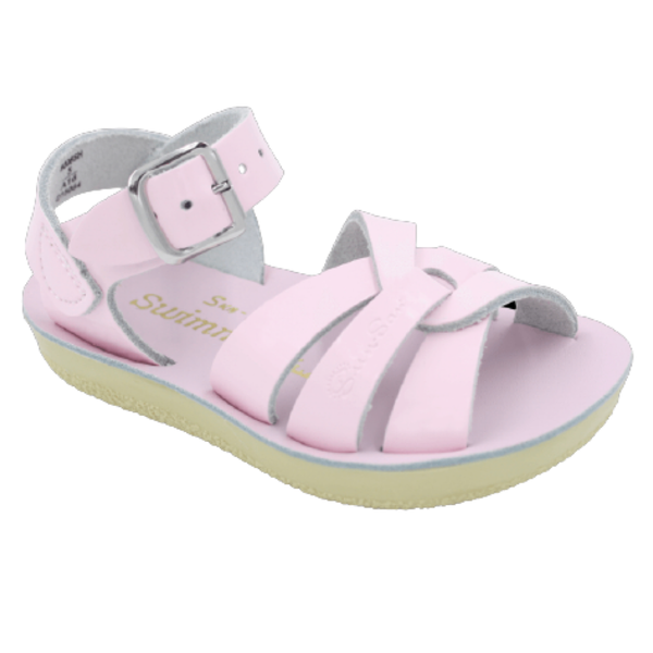 Sun Sans Swimmer style sandal in shiny light pink