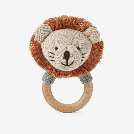 ELEPHANT PRINCE KNIT BABY RING RATTLE