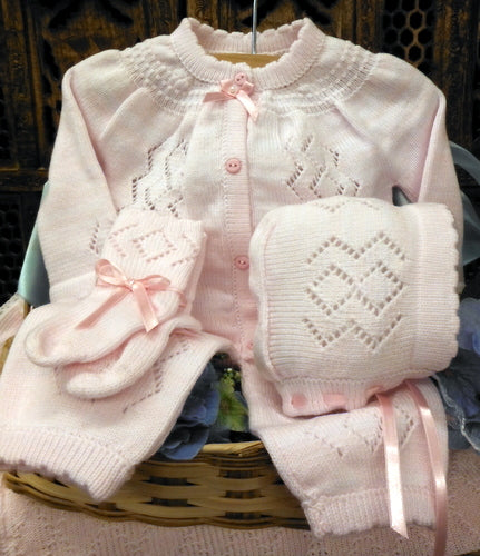 WILL'BETH SWEET PINK KNIT SET #856340