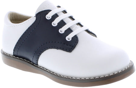 FOOTMATES CHEER SADDLE OXFORDS, WHITE/APPLE RED