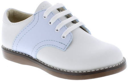 FOOTMATES CHEER SADDLE OXFORDS, WHITE/APPLE RED