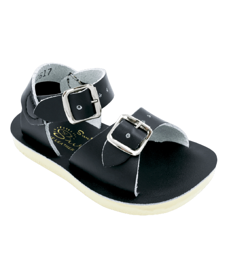 Sun sans saltwater sandals in the surfer style in black