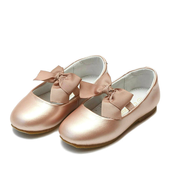 PAULINE BOW FLAT IN PINK GOLD
