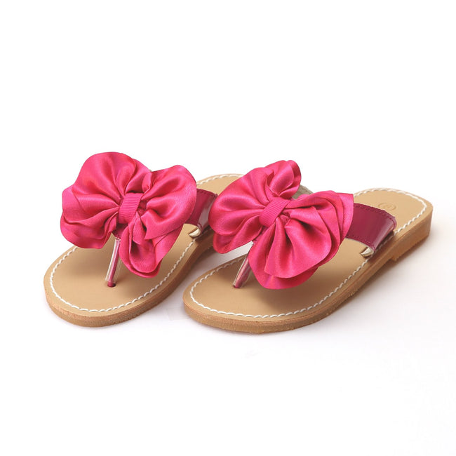 SATIN BOW SANDAL IN PINK #21709