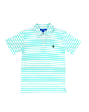 The Bailey Boys Seaglass and White Stripe Short Sleeve Polo Shirt