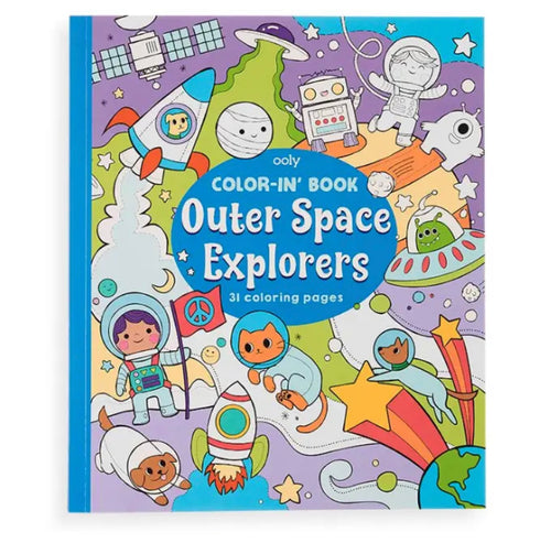 COLOR-IN BOOK, OUTER SPACE EXPLORERS