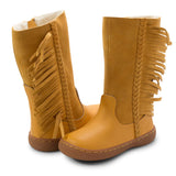 LIVIE & LUCA SONOMA LEATHER FRINGE BOOT IN BUTTERSCOTCH