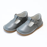 FRANCES PERFORATED T-STRAP MARY JANE IN GRAY #19526GY