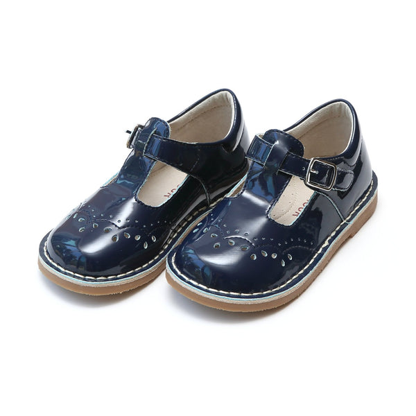 RUTHIE T-STRAP STITCH DOWN MARY JANE IN NAVY PATENT
