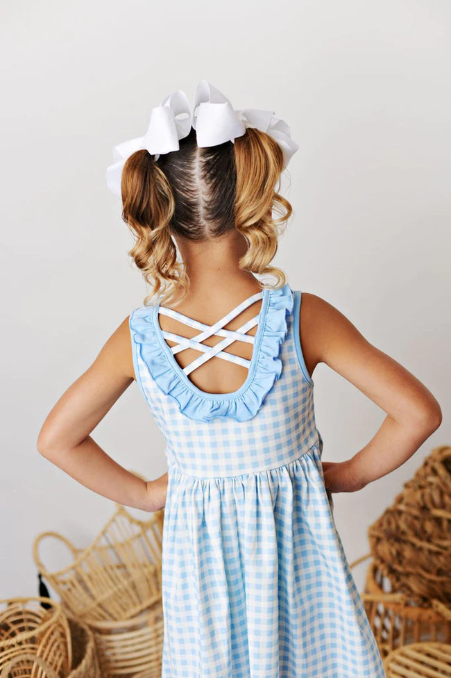 GEORGIA PEACH PRIM GINGHAM DRESS  (PREORDER EXPECTED DELIVERY MID FEBRUARY)