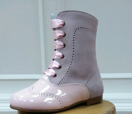 GEPPETTOS PINK PATENT LEATHER BOOT #007PL