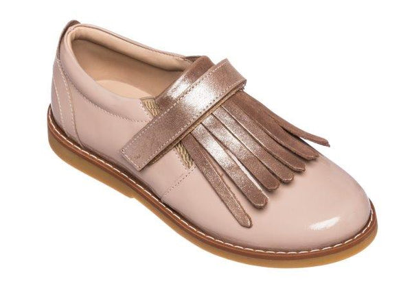 ELEPHANTITO SLIP IN WITH FRINGES IN BLUSH PATENT