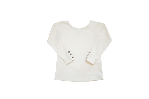 BUTTON TAB TOP IN WHIPPED MARSHMALLOW BY BE GIRL