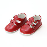 HATTIE DOUBLE BUCKLE LEATHER MARY JANE IN RED