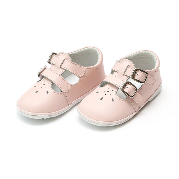 HATTIE DOUBLE BUCKLE LEATHER MARY JANE IN PINK