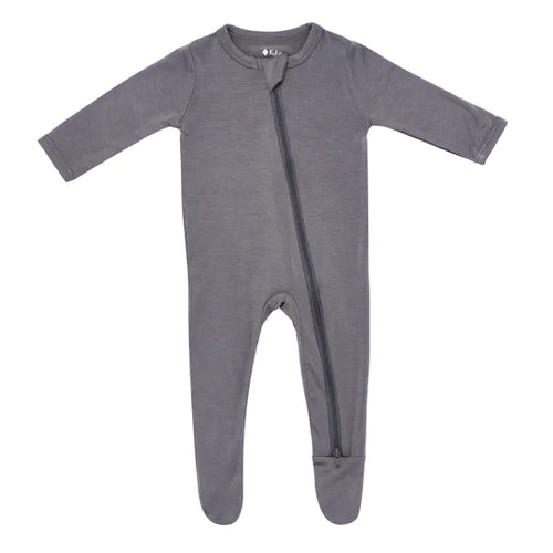 ZIPPERED FOOTIE IN CHARCOAL BY KYTE